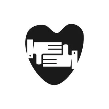 Love Commitment Teamwork Together Black Logo 스톡 일러스트