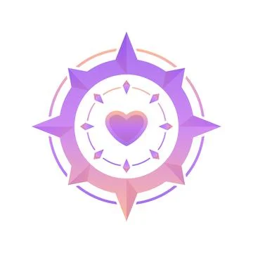 Love compass logo element design template icon Stock Illustration
