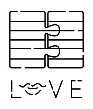 Love compatibility line icon Stock Illustration