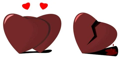 Love competition vector illustrate by three hearts Stock Illustration
