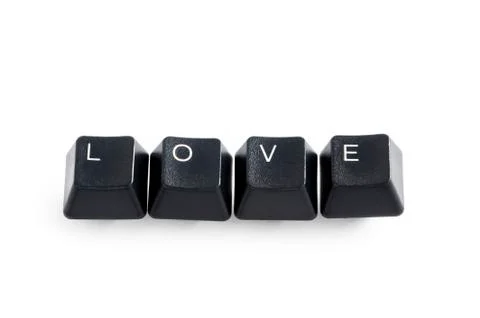 Love computer internet dating concept Stock Photos