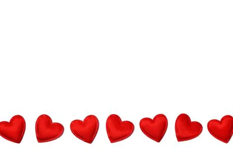 Love concept background with small read hearts isolated on white. Background for Stock Illustration