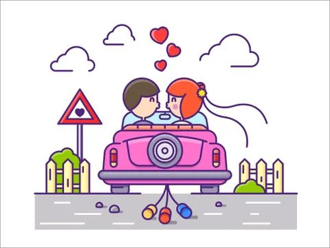 Love concept flat Stock Illustration
