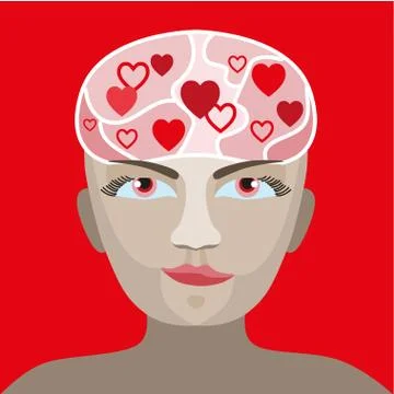 Love concept with human head Stock Illustration