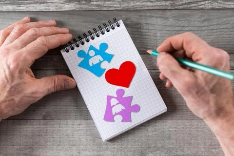 Love concept on a notepad Foto stock