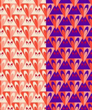 Love concept seamless pattern. Stylish geometric abstract heart texture on base 스톡 일러스트