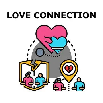 Love connection and relationship problems concept Stock Illustration