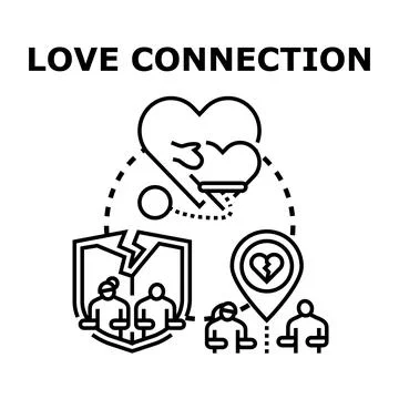 Love connection and relationship problems concept Stock Illustration