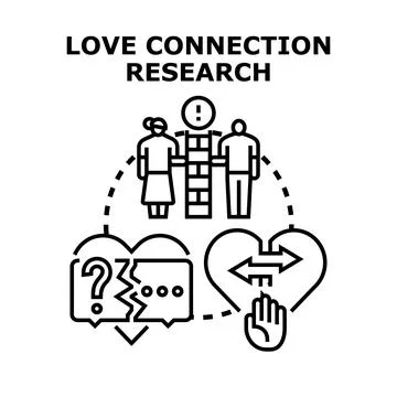 Love connection problem solving and relationship research Stock Illustration