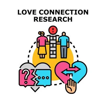 Love connection problem solving and relationship research Stock Illustration