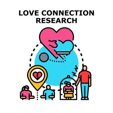 Love connection research finding relationship solutions Stock Illustration