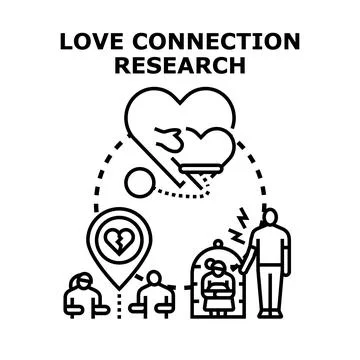 Love connection research finding relationship solutions Stock Illustration