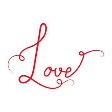 Love. Continuous line drawing. Hand drawn calligraphy lettering. Vector. Illustrazione stock