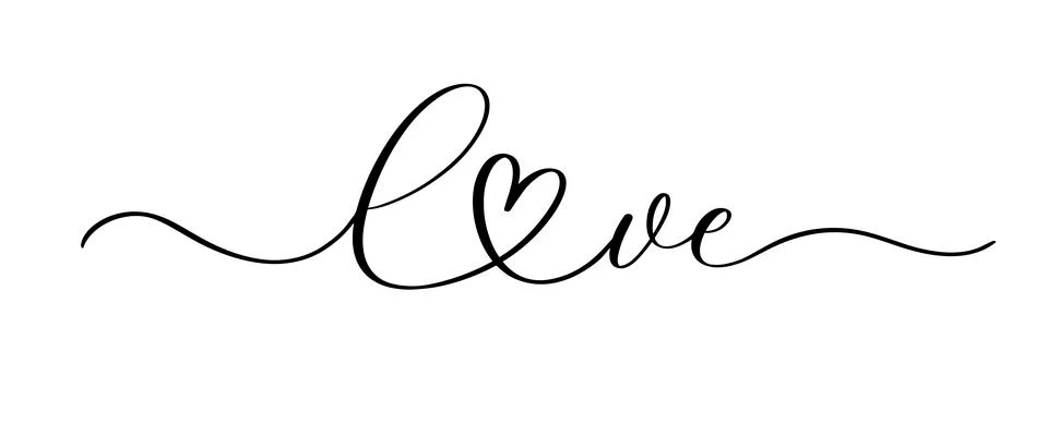 Love. Continuous line script cursive calligraphy text inscription for poster, Stock Illustration
