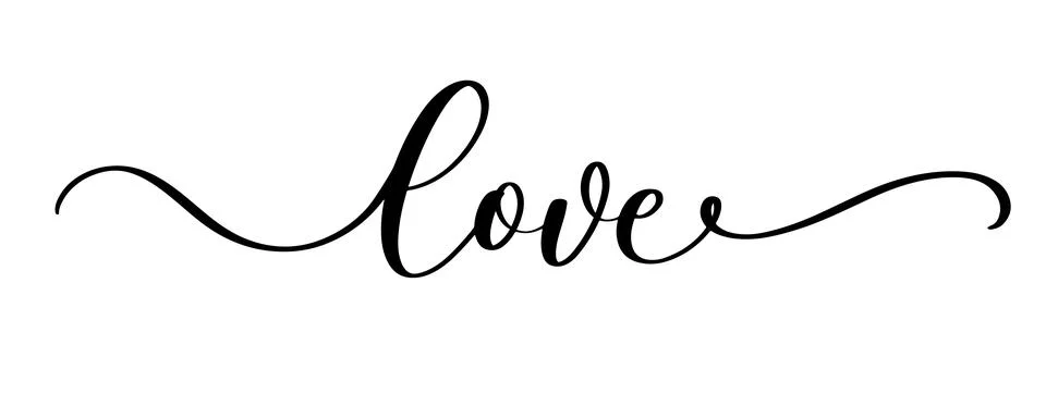 Love. Continuous line script. Cursive text i love you. Lettering vector inscr Stock Illustration