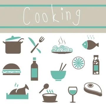 Love Cookware Icons Set Stock-Illustration