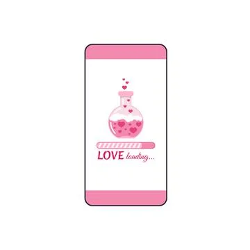 Love countdown bar on smartphone screen vector illustration. イラスト素材