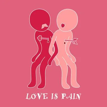 Love couple with arrow Stock Illustration