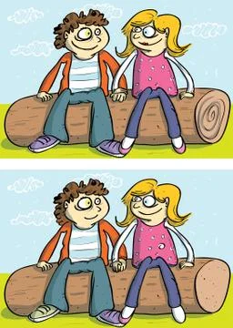 Love Couple Differences Visual Game Stock Illustration