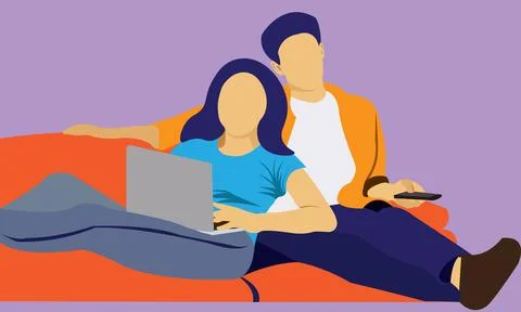 Love Couple Flat Vector Illustration Stock Illustration
