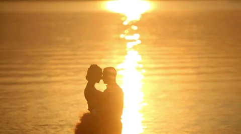Love couple at sunset Stock Footage 39736411