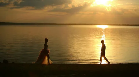 Love couple at sunset Stock Footage 39738210