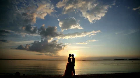 Love couple at sunset Stock Footage 39739368