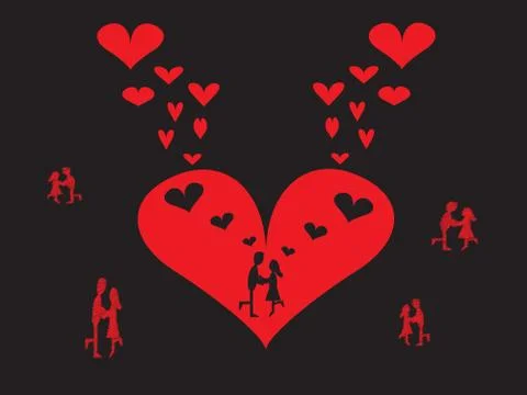 Love Couples Stock Illustration