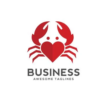 Love Crab vector illustration logo style Stock Illustration