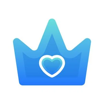 Love crown gradient logo design template icon Illustrazione stock