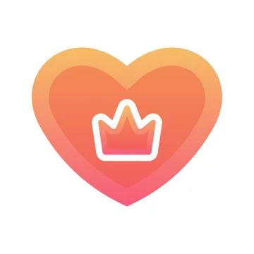 Love crown gradient logo design template icon Stock Illustration