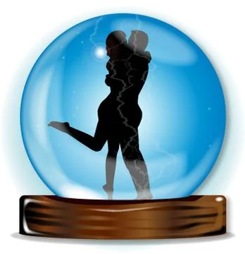 Love In The Crystal Ball Stock Illustration