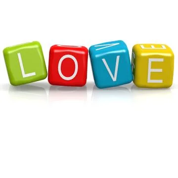 Love cube word Illustrazione stock