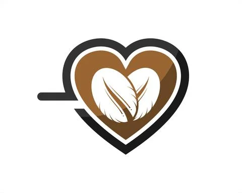 Love cup with coffee beans inside Stock Illustration