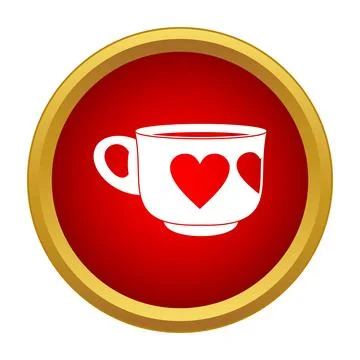 Love cup icon with heart shape design Stock Illustration