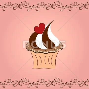 Love cupcake Stock Illustration