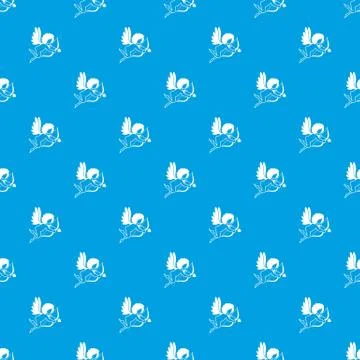 Love Cupid pattern seamless blue Stock Illustration