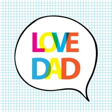 Love dad in bubble shape Stock Illustration