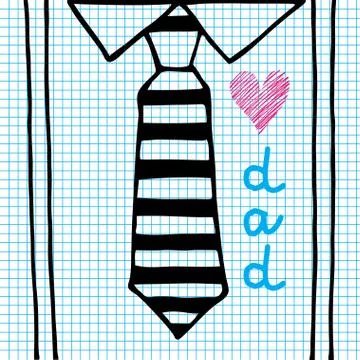 Love dad necktie Stock Illustration