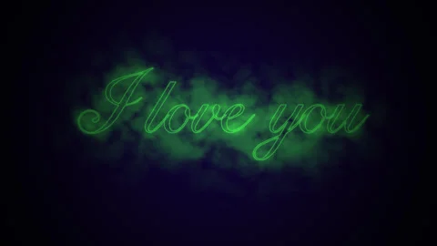 Love declaration tunnel loop with glowing text and cloud effects in seamles.. 스톡 동영상 316831569