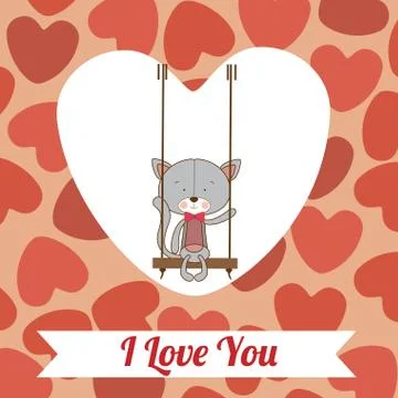 Love design over hearts pattern background vector illustration Stock Illustration