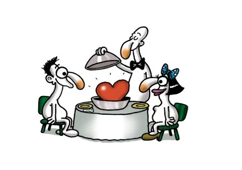 Love Dinner Stock Illustration