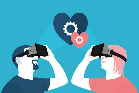 Love at a distance Stock Illustration