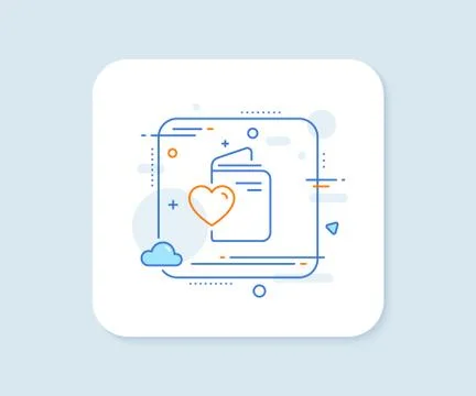 Love document line icon. Wedding passport sign. Vector 스톡 일러스트
