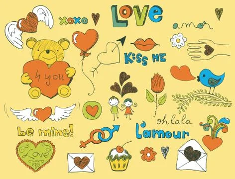 Love doodle Stock Illustration