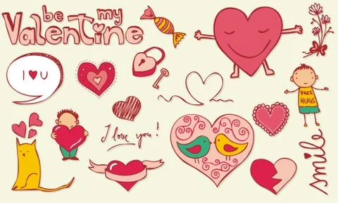 Love doodle Illustrazione stock