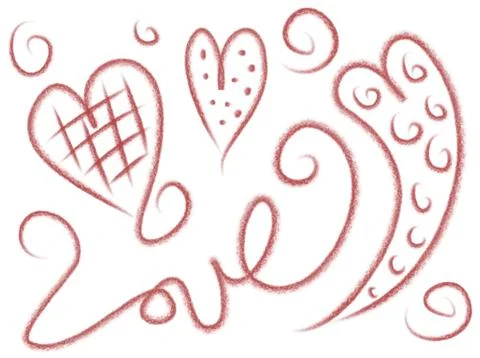 Love Doodles Stock-Illustration