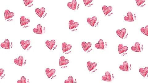 Love doodles, seamles pattern, motion background 5 Vídeo Stock 333578948