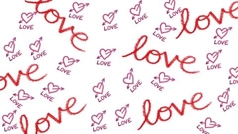 Love doodles seamless pattern with hand drawn hearts and playful sketch sty.. Stock Illustration