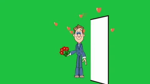 Love at the Door, Animation:  Looping + Matte Video stock 43064551